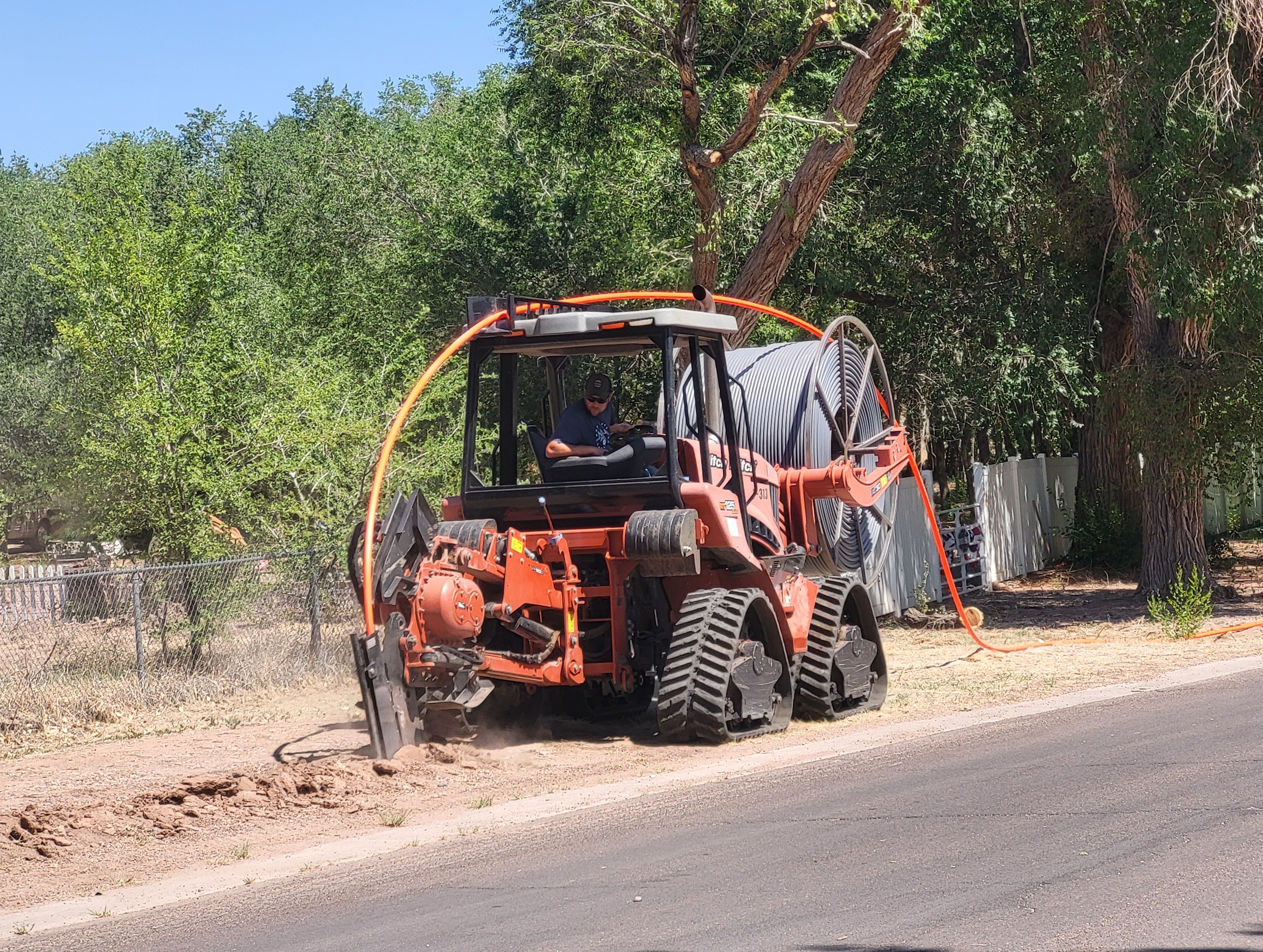 Placing conduit for fiber optic cables